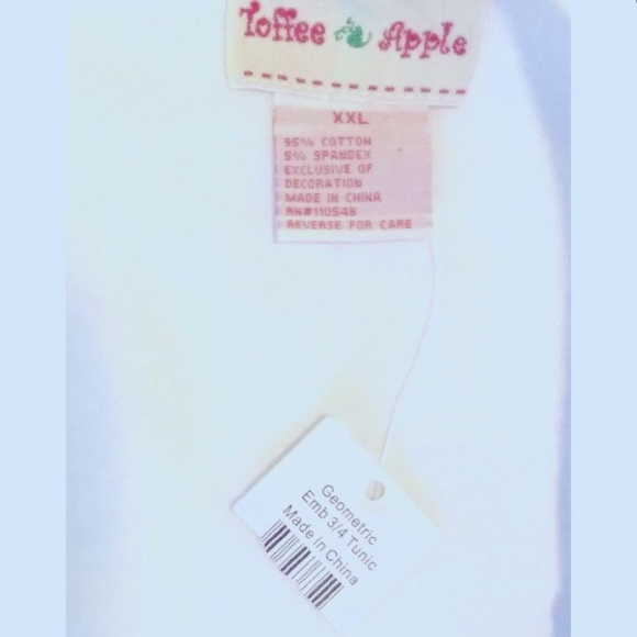 Toffee & Apple Tunic V-Neckline Blouse SZ XXL NWT - Picture 4 of 5